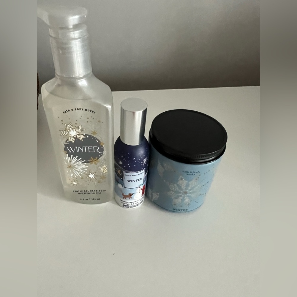 Bath and body works Winter  hand soap candle and air freshener brand new